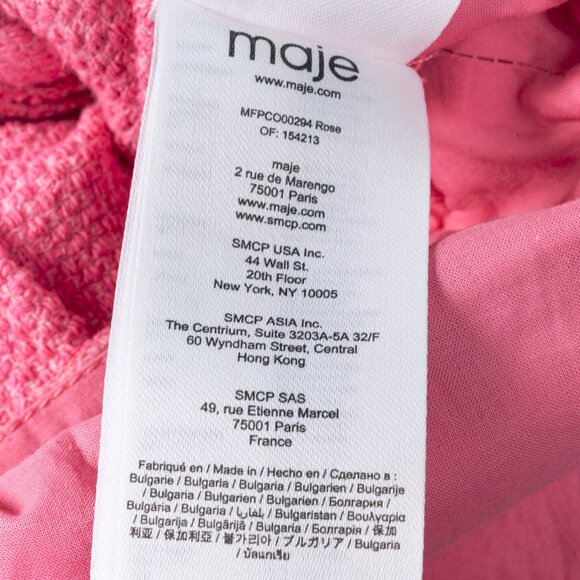 Maje Rose Cotton-Tweed Braided-Trim Wide-Leg Pant Suit - Picture 13 of 16